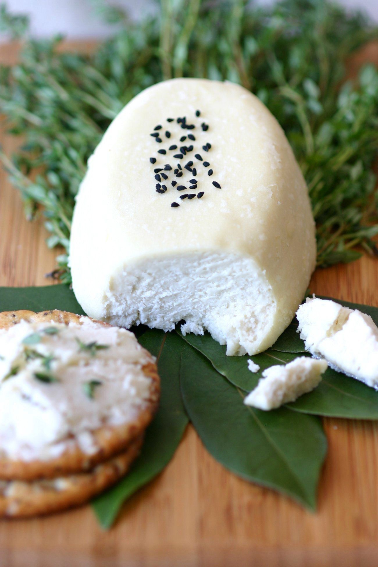 A 4-ingredient recipe for vegan basic almond cheese that can be enjoyed as is or crumbled on salads, pasta, or pizza.