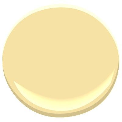 Benjamin Moore Hawthorne Yellow. It literally disappears when painted on my already yellow walls, but since it has grey undertones