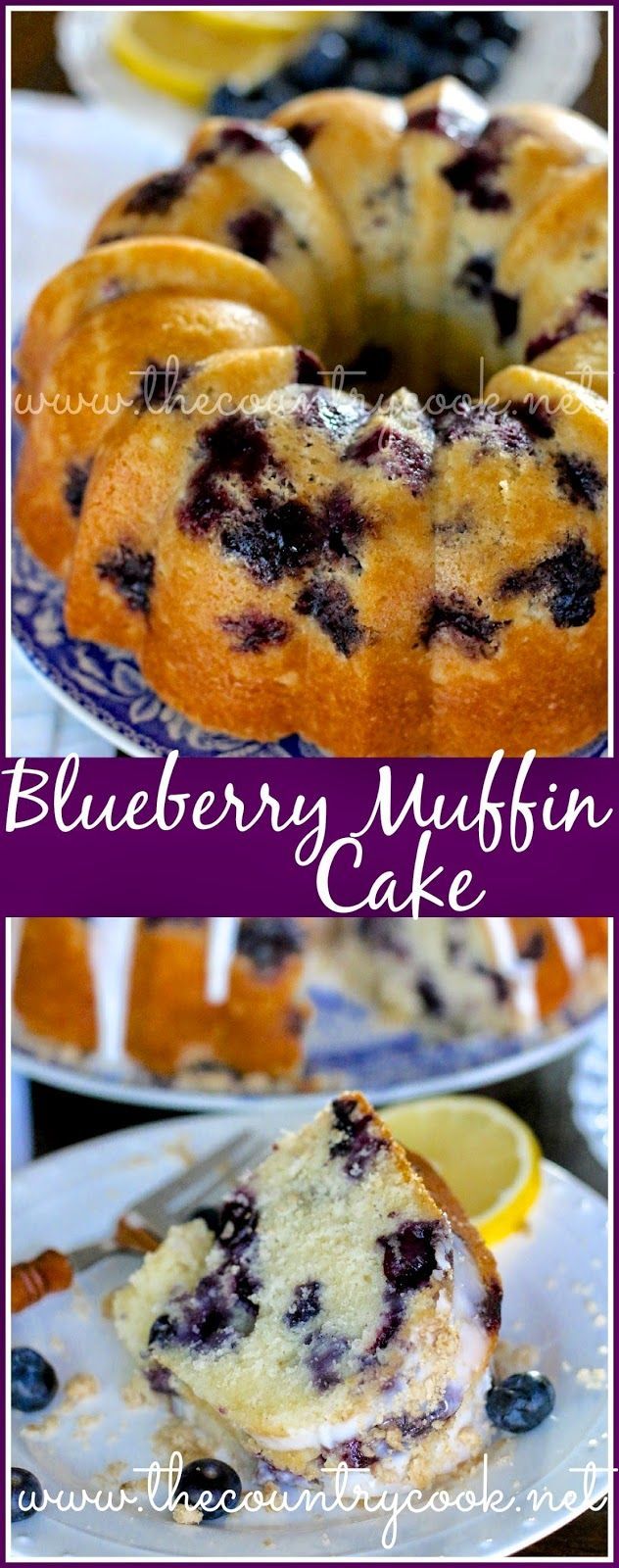 Blueberry Muffin Cake – one of THE BEST cakes Ive made in a long time. Homemade, moist & yummy with a hint of lemon – so good!