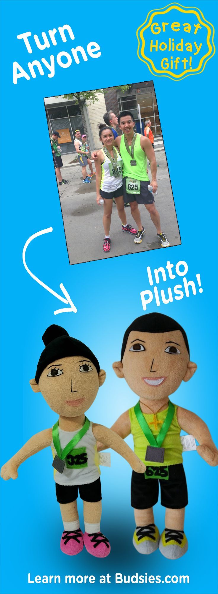 Check out this fun & unique gift for couples. Turn the two of you into a custom plush dolls! Super simple to order – learn more at