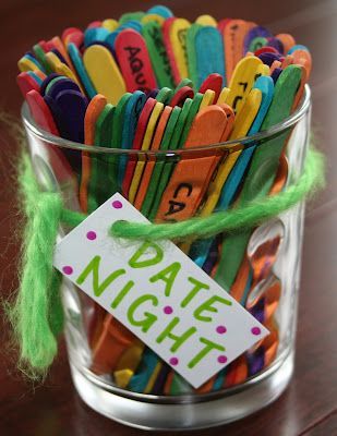 Date Night Jar – gotta do this; also plan on using the idea for the Chore Jar, may end up with a couple different ‘jars’