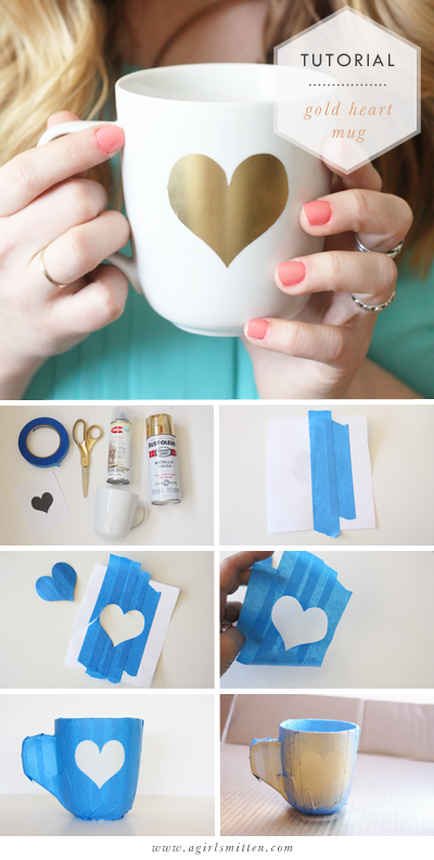 DIY Gold Heart Mug