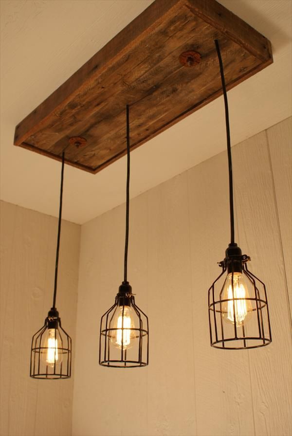 DIY Pallet Bulbs Chandelier | Pallet Furniture DIY