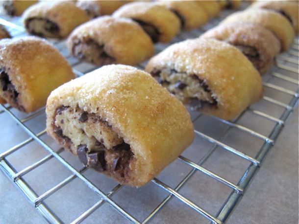 Easy Chocolate Rugelach. I would use chocolate chips instead of bittersweet chocolate!