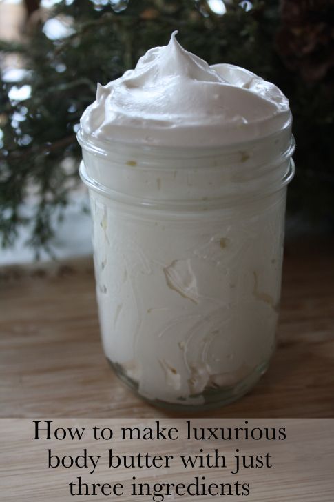 Easy three ingredient body butter. I’ll never buy lotion again!
