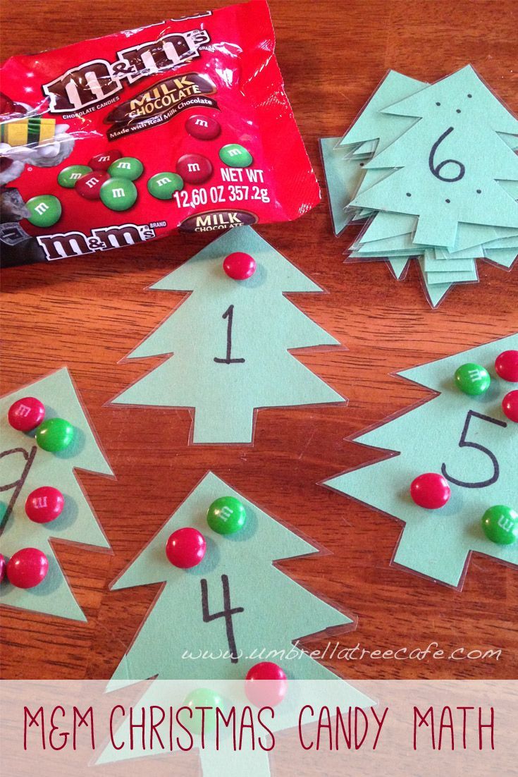 Educational activity to do some Christmas Candy Math with M&Ms
