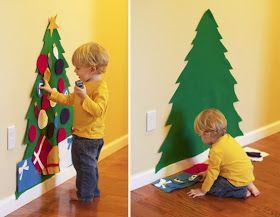 Felt Christmas Tree – I Can Teach My Child! Going to make this for our refrigerator so Siena can play and do a Jesse Tree idea