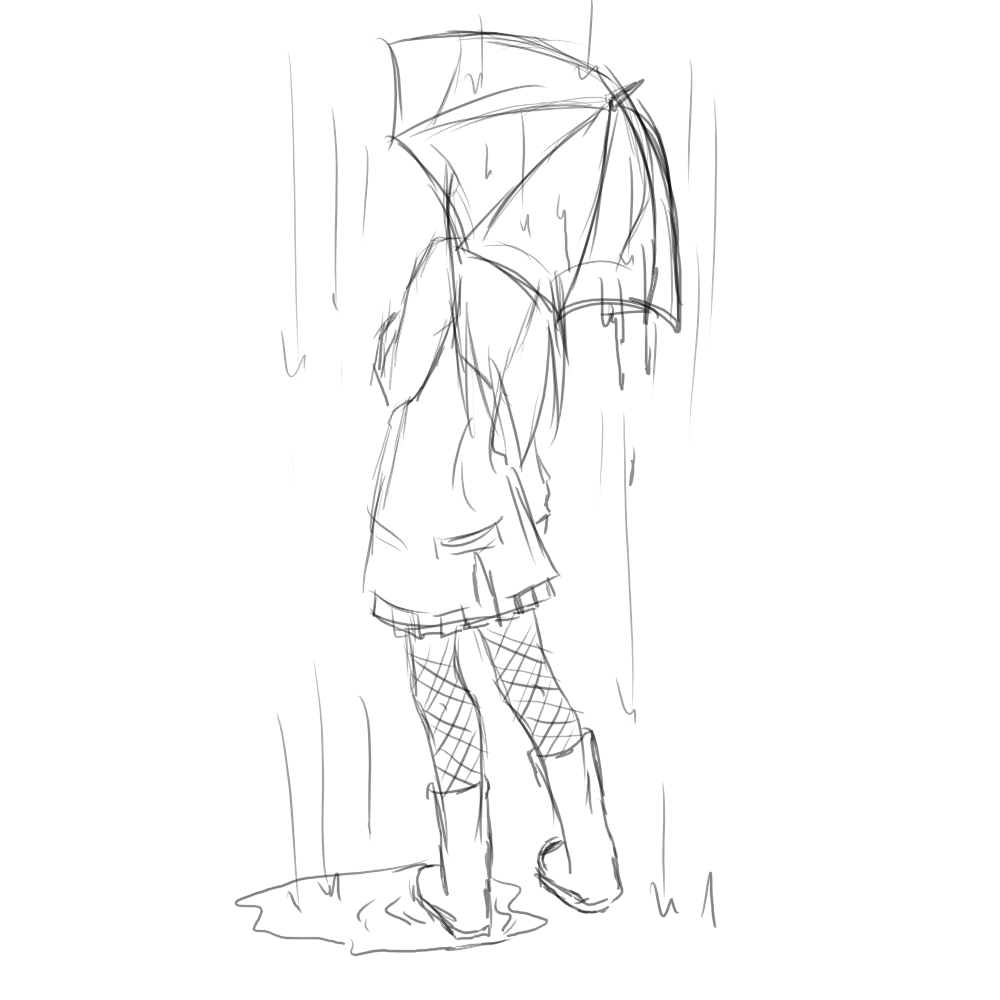 girl with umbrella drawing | Umbrella girl sketch by *witchgirl117 on deviantART