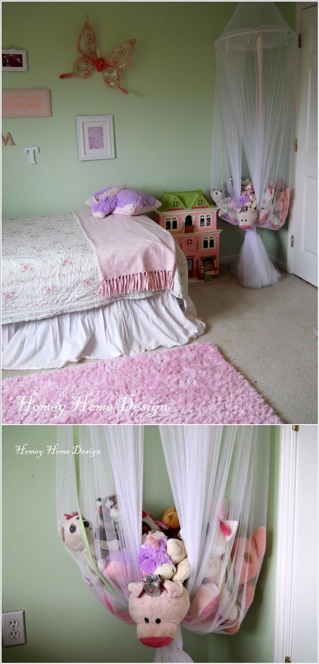 Hanging Homemade Toy Storage Ideas for Girls by DIY Ready at  www.diyready.com/…