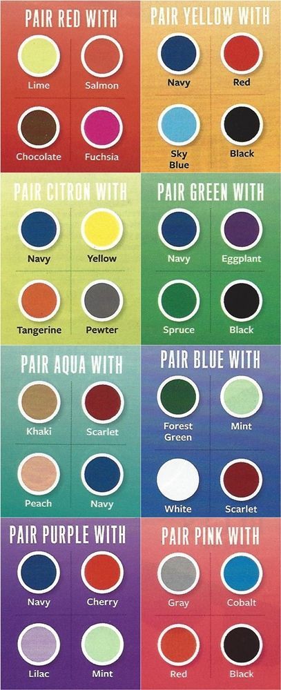 Here’s a handy chart to discover colours that can be worn together.