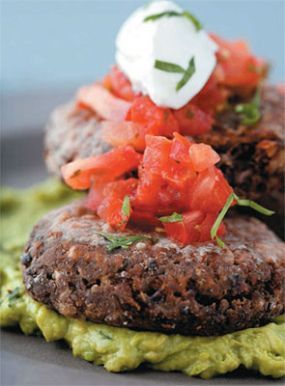 High protein, fiber and YUM! Try these Black Bean Burgers tonight for dinner! I just bought slider buns the other day, but wasn’t