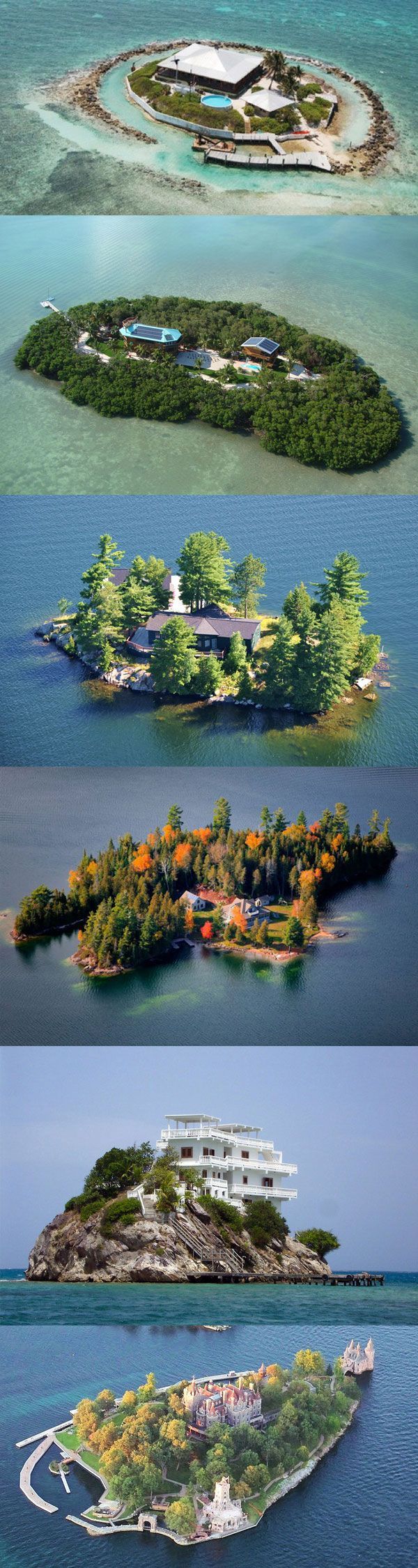Homes built on private islands… All problems solved buy big island with bridge to mainland / docks / air strip / privite train