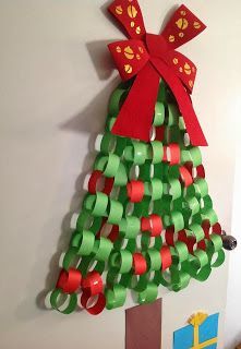 House of Baby Piranha: Christmas Bedroom Door Makeover - Paper Chain Christmas Tree