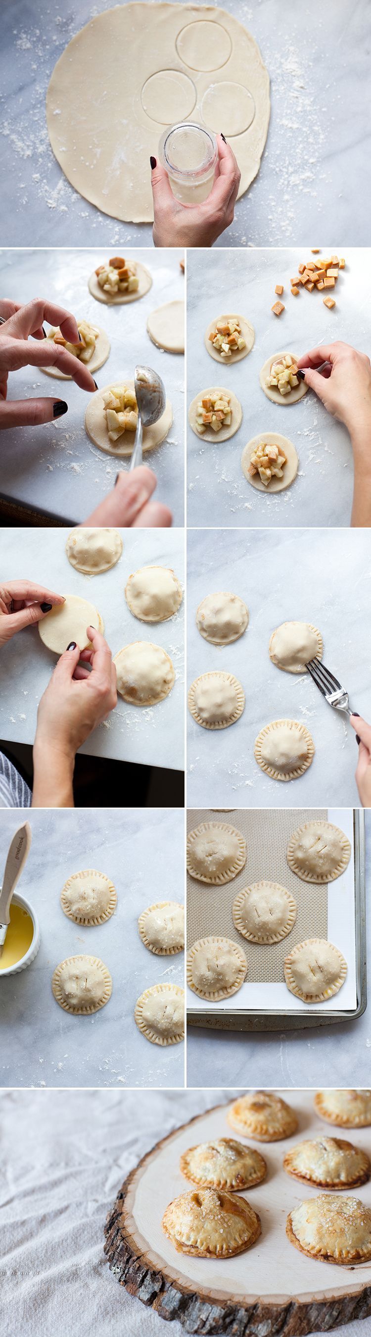 How to make mini hand pies- step by step instructions plus a recipe.