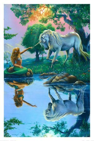 I used to own this on a t shirt. If I were a Mermaid and You Were a Unicorn by Jim Warren