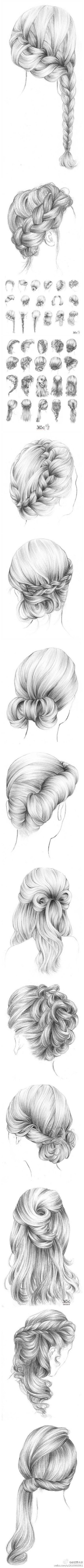 Lots of cute hair drawings