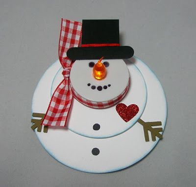 Melted Snowman~ This cute thing could be used as a gift tag, table decoration or an ornament. It is made with paper punches and a