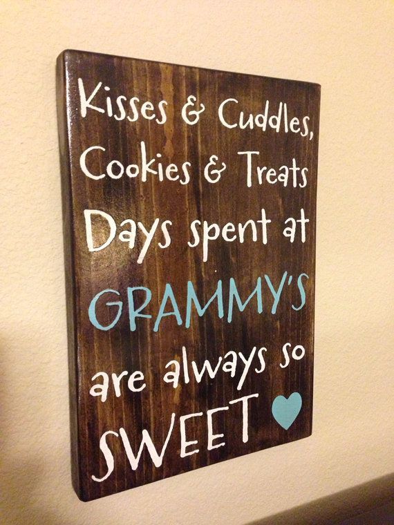 Mother/Grandmother Sign  Kisses & Cuddles by aubreyheath on Etsy, $28.00