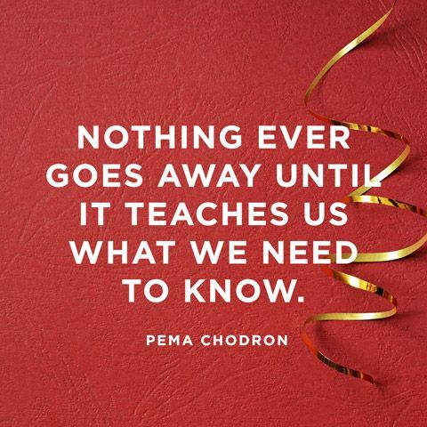 Nothing ever goes away until it teaches us what we need to know. — Pema Chödrön