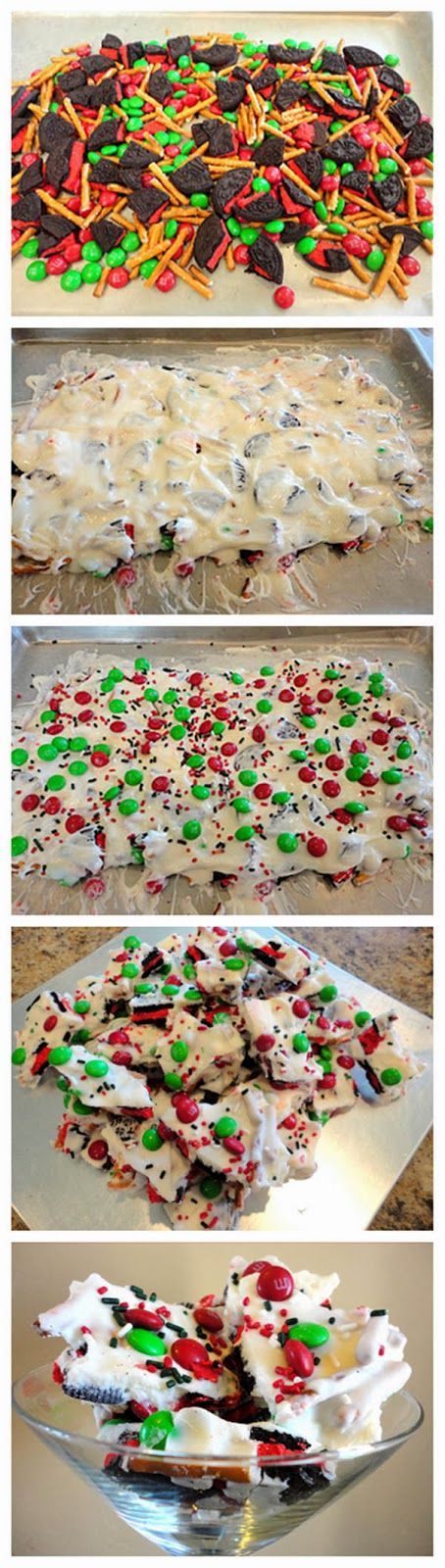 Oreo Pretzel Christmas Bark~~This Christmas Candy will be a hit at all your parties! Send it to school with the kids and take it