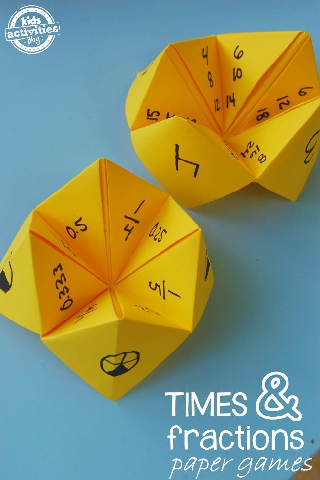 Paper Math Games: Fractions and Multiplication – Kids Activities Blog