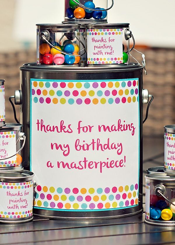 Polka Dot & Rainbow Paint Themed Birthday Party Amy Rossamando – this would be cute party favor for paint party