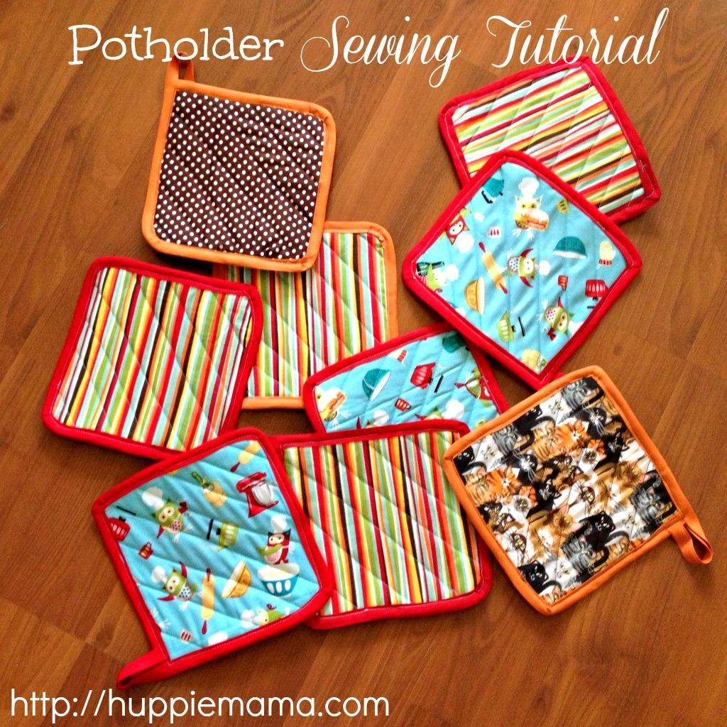 Potholder Sewing Tutorial. My mom  used to do this all the time with scraps and old towels.