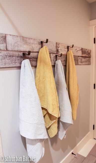 reclaimed wood and galvanized hooks for towels // suburban bitches. Year of Change Challenge {July}