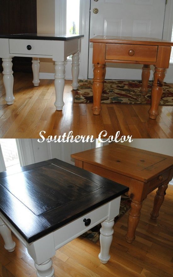 Refinished side tables (I want to refinish my kitchen table this way)