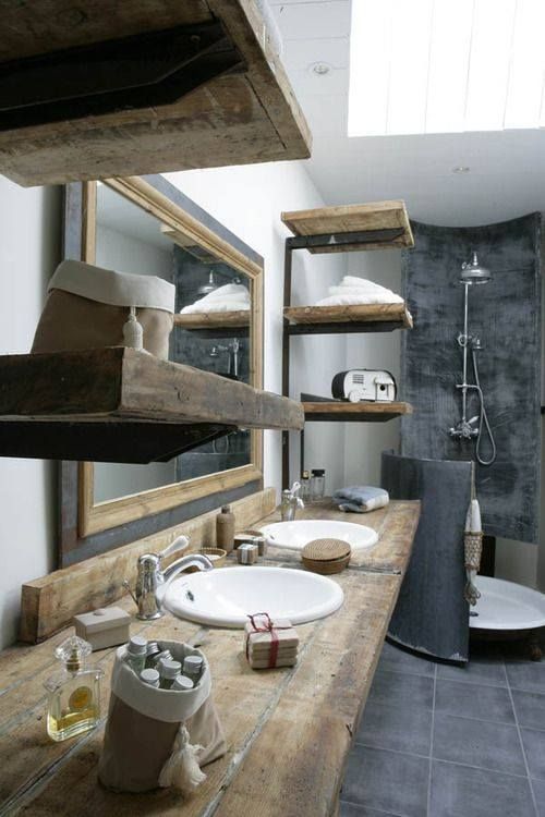 rustic bathroom…shelves for our bathroom