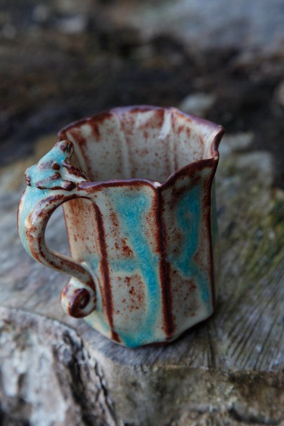 Sea and sand frog mug from Clay Creature by claycreaturecomforts
