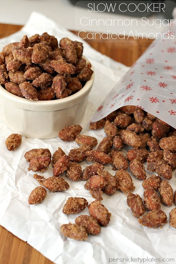 Slow Cooker Cinnamon Sugared Candied Almonds – better than the mall, and so easy to make!