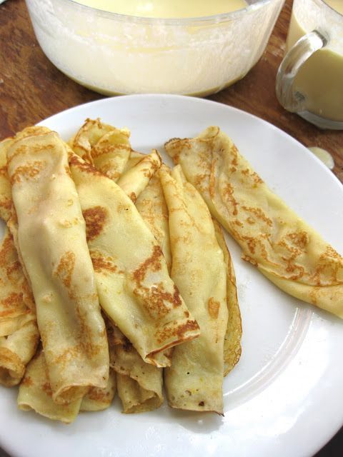 the BEST crepes Ive ever had! Probably because of all the vanilla… these are amazing rolled up with just some butter and sugar,