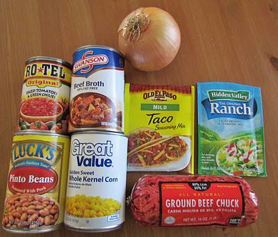 The Country Cook: Taco Soup {Slow Cooker}…I think Debbie M made this “chili”, it is the best I ever had! eat it with shredded