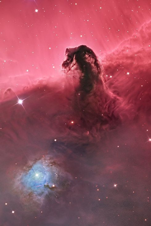 “The Horsehead Nebula” (left), by Bill Snyder, (Winner), and “At the Feet of Orion (NGC 1999) – Full Field”, by Marco