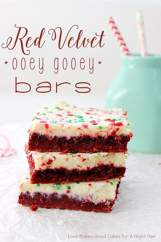 These Red Velvet Ooey Gooey Bars are easy but impressive. They’re the perfect holiday treat!