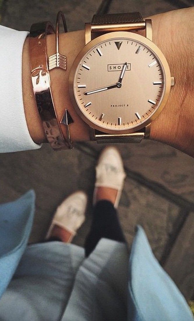 This Shore Project Rose gold watch is perfect for stacking with your other gold bracelets and cuffs.