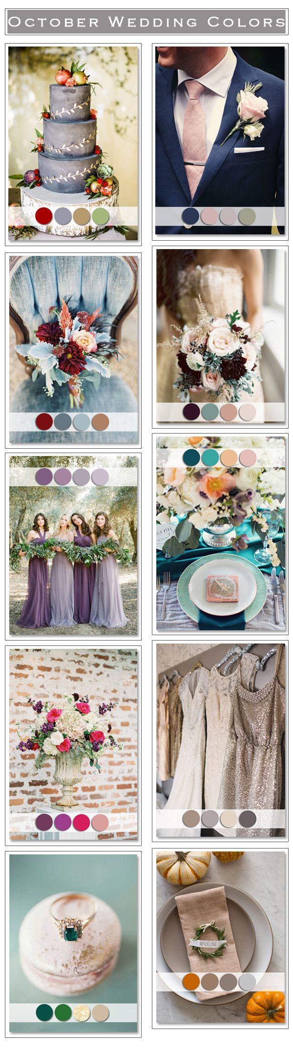 top 10 October wedding color ideas for fall brides