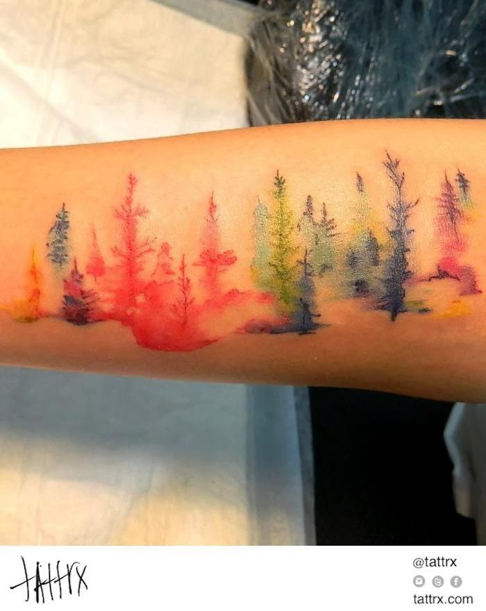 Wiji – Painted Trees. Watercolor and Acrylic Rainbow