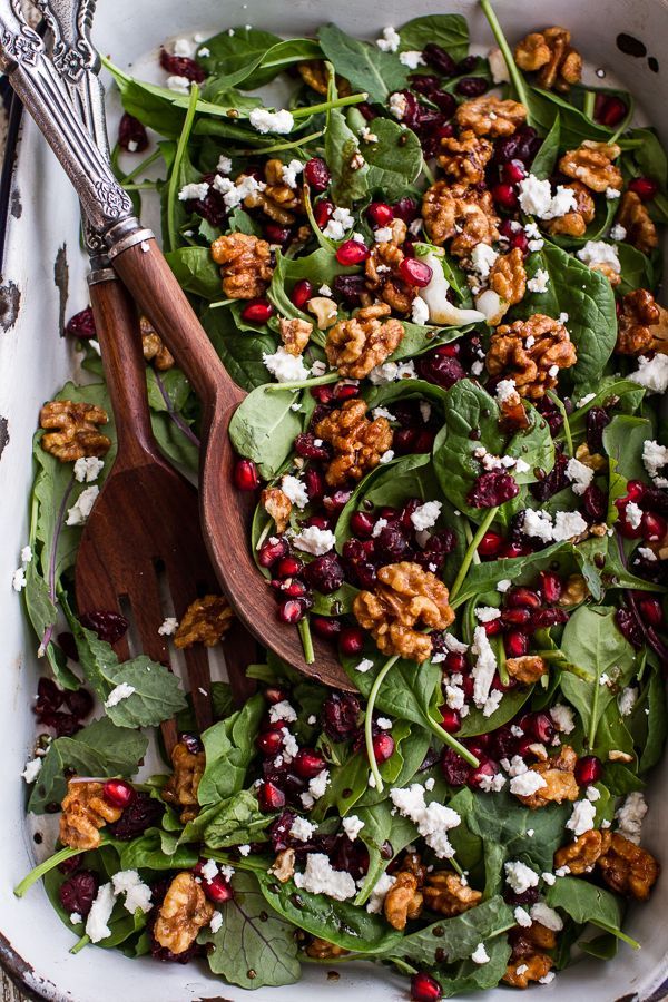 Winter Salad with Maple Candied Walnuts and Balsamic Fig Dressing