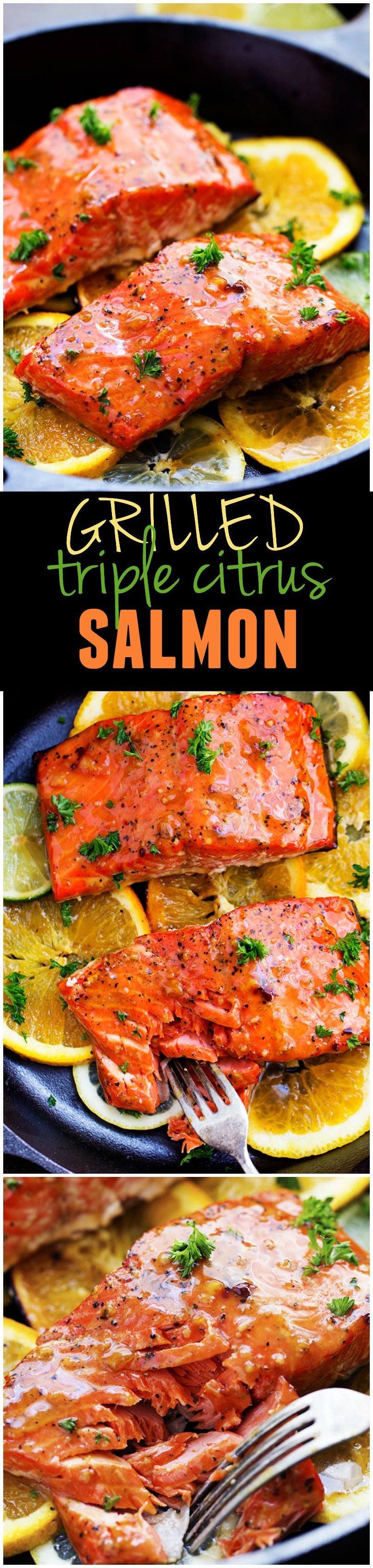 A five star salmon recipe that gets infused with a lemon, lime and orange marinade. It grills to tender and flaky perfection and