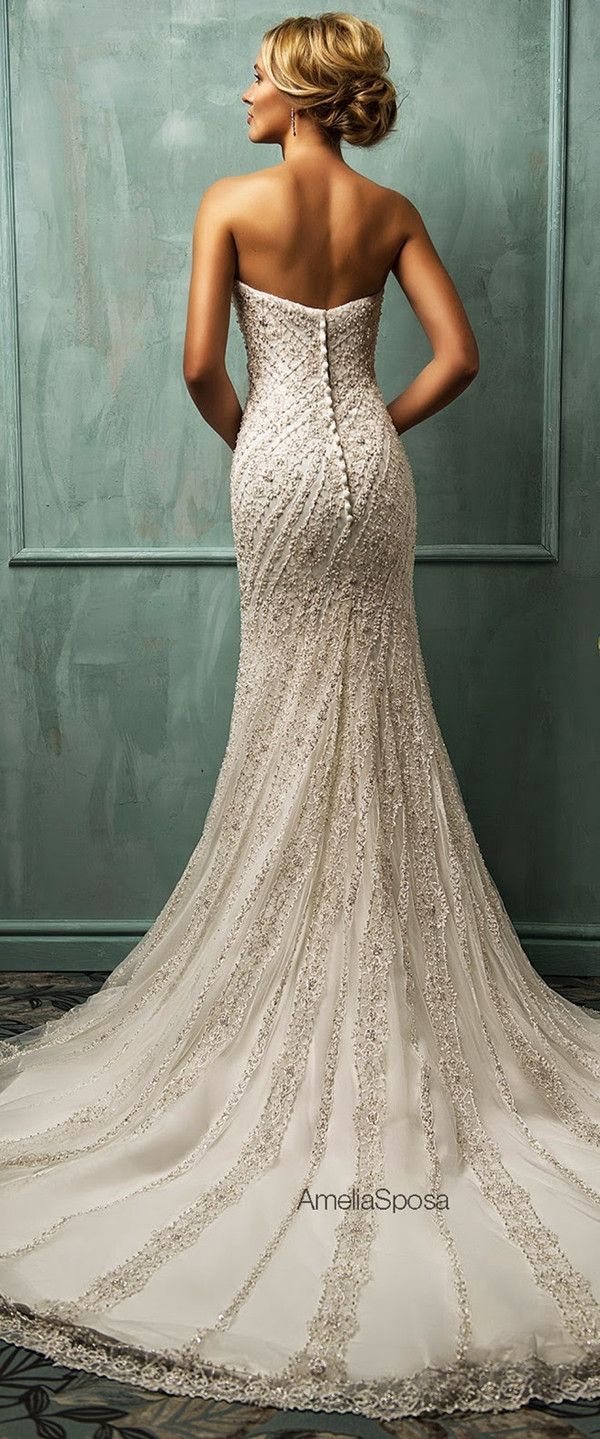 amelia sposa vintage sequins mermaid long wedding dresses