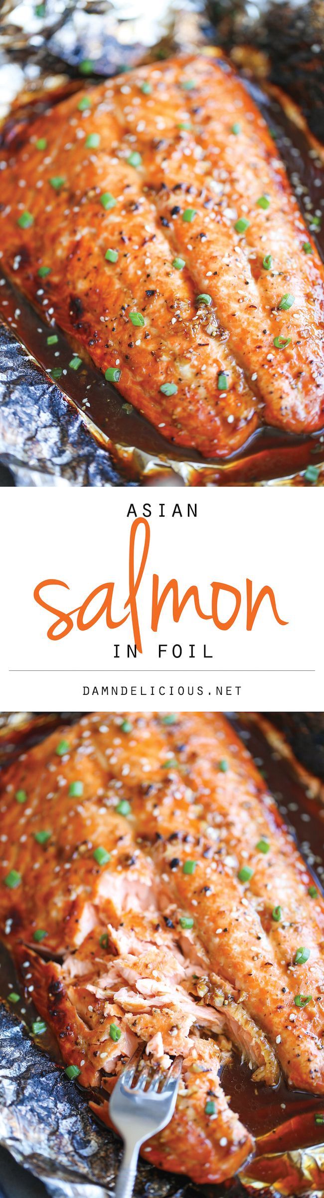 Asian Salmon in Foil – The best and easiest way to make salmon in foil – and you won’t believe how much flavor is packed right in!