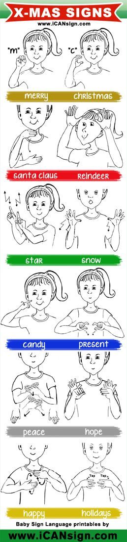 Baby Sign Language – ASL Christmas Signs chart