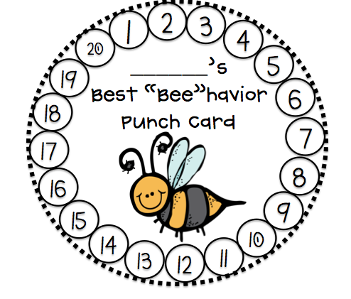 Behavior punch card…working towards a reward of maybe extra computer time? Choice time?