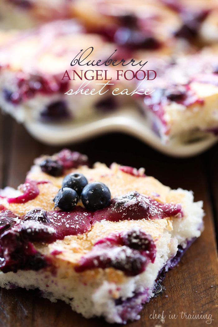 Blueberry Angel Food Sheet Cake – This dessert is SO delicious and a perfect sweet tooth fix! It is AMAZING!