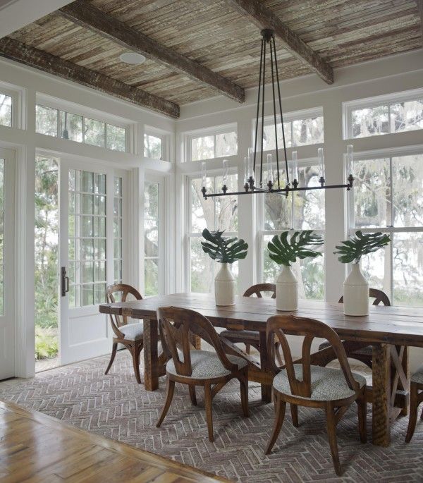 Brick “rug” is a cool idea. Don’t have to worry about scraping the wood with the chairs. Hmmmm . . .