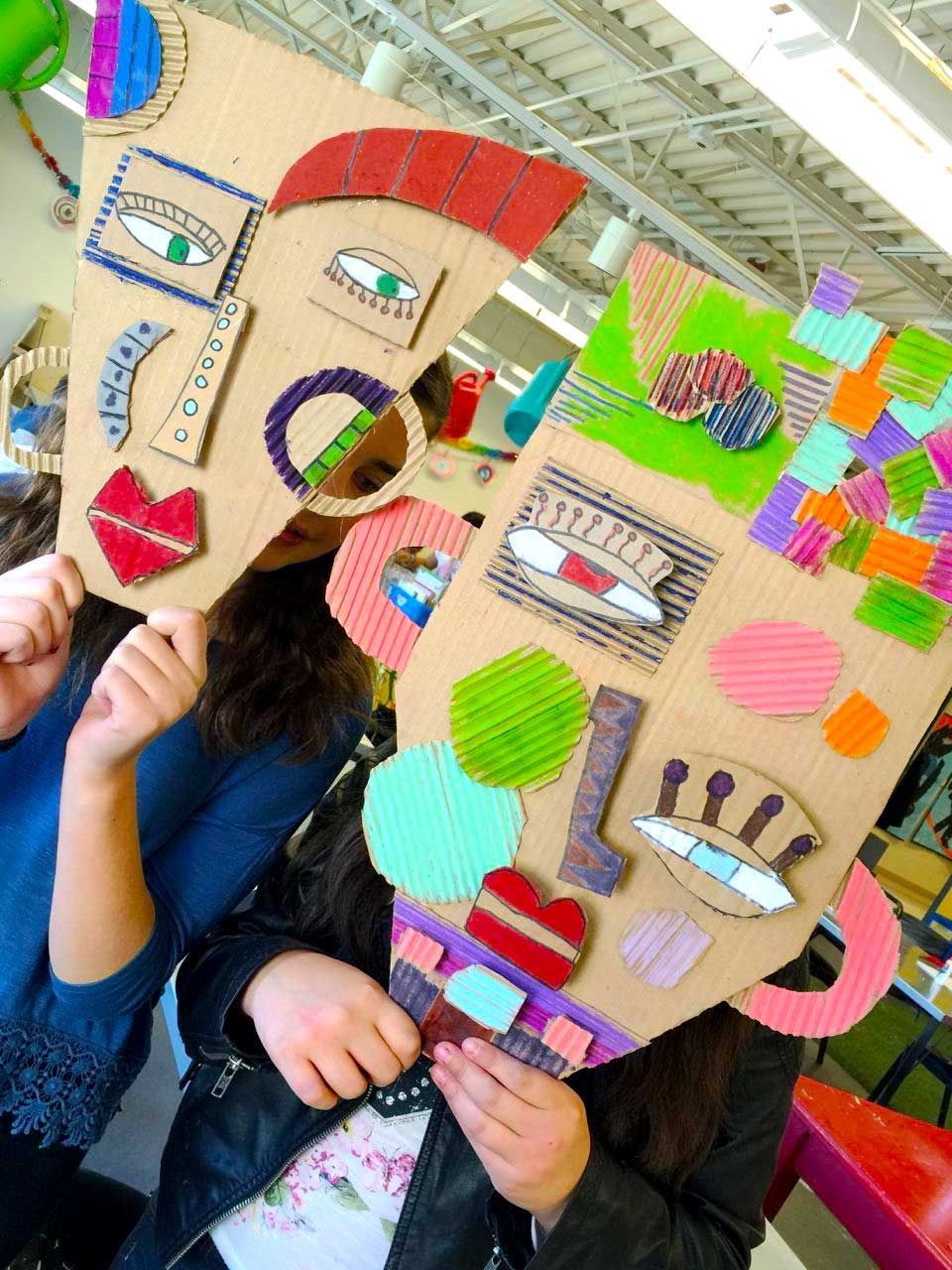 cardboard masks making for kids – oh what fun | @HANDMAKERY