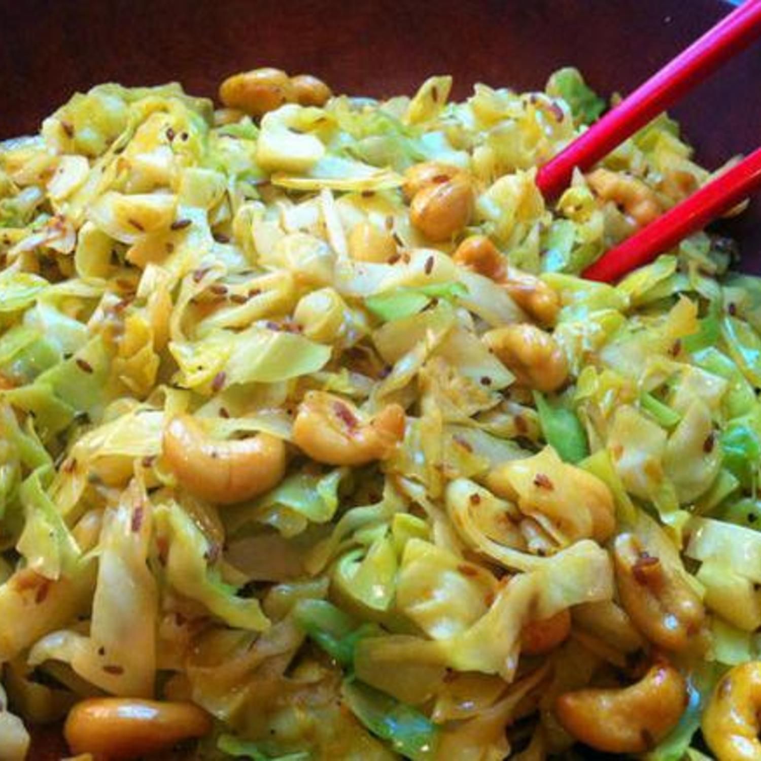 Cashew Cabbage…In this recipe the flavors are wonderful, plus it’s versatile – you can use what you have on hand!!
