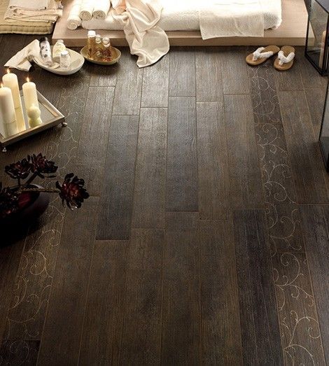 Ceramic tile that looks like wood…..perfect for a kitchen, bathroom, or basement. – We are sooo doing this!